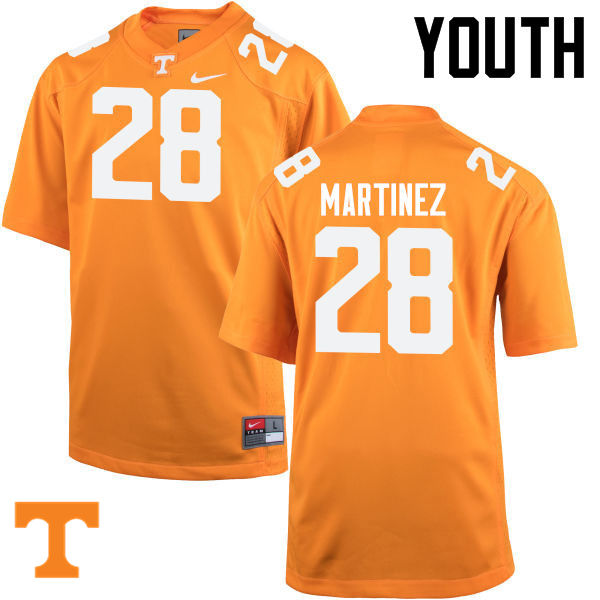 Youth #28 Will Martinez Tennessee Volunteers College Football Jerseys-Orange